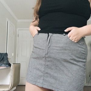 gingham mini skirt